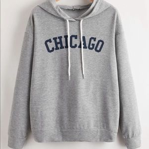 Shein light weight gray hooded sweatshirt